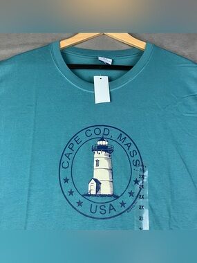 Cuffy’s Cape Cod Massachusetts Lighthouse Graphic T-Shirt Spruce Size XXL NWT. N
